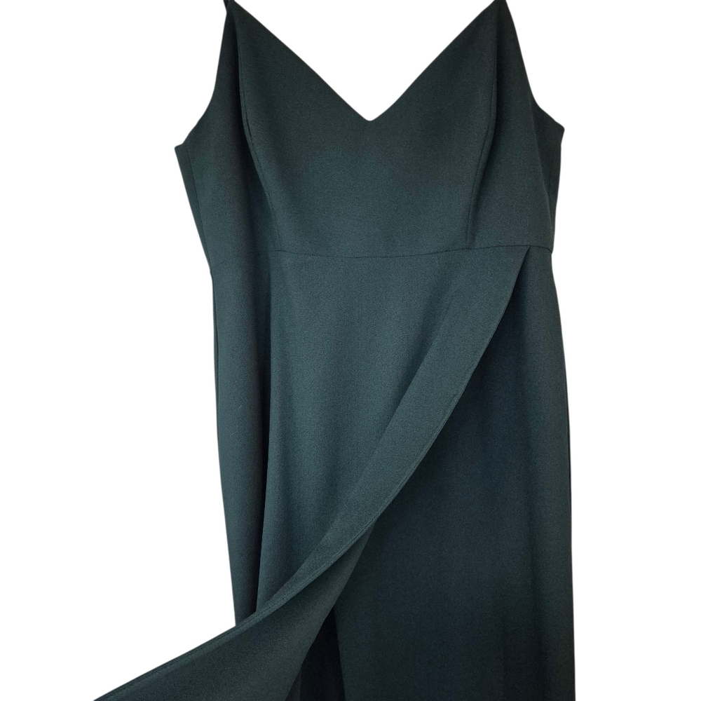 Park & Fifth Abbot Wrap Front Dress Dark Forest Green Color - Picture 8 of 9